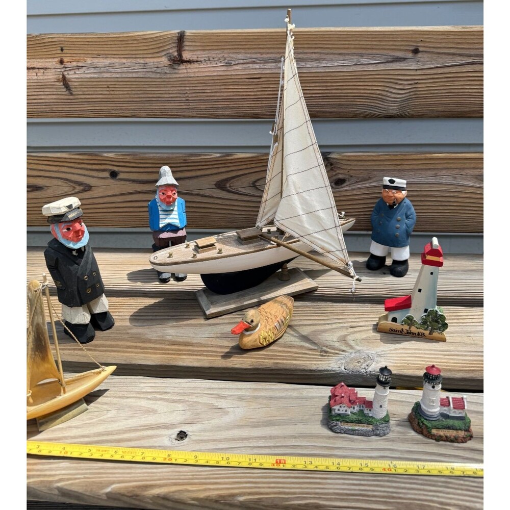 Vintage Large Nautical Coastal Lot of Seamen, Lighthouses Sailboats Duck Decor